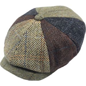 100% Wool Patchwork Newsboy Cap