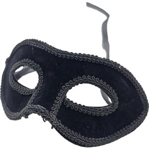 Classic Black Velvet Domino Mask 