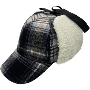 Plaid Winter Cap with Ear Flaps 