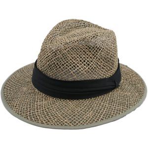 Large Brim Summer Straw Trilby Hat