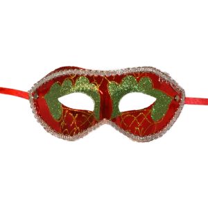 Glitter Venetian Masquerade Mask - Red