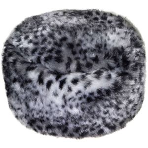 Leopard Print Faux Fur Hat - Black