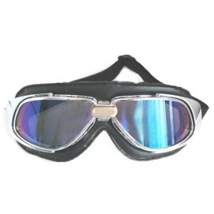 Novelty Retro Motorcycle Biker Goggles - Rainbow