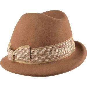 Womens Wool Trilby Cloche Hat - Brown