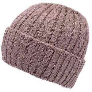 Knitted Beanie Hat - Light Brown
