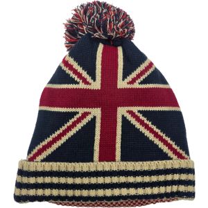 Union Jack Beanie With Pompom
