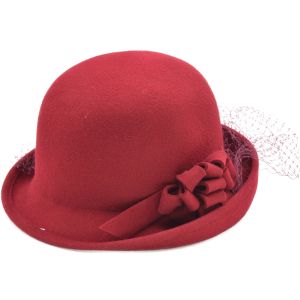 Womens Wool Felt Vintage Cloche Hat