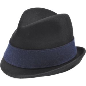 Womens Wool Felt Trilby Cloche Hat - Black