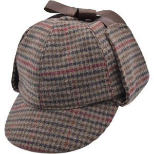Sherlock Holmes Deerstalker Houndstooth  Hat