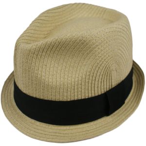 Short Brim Summer Straw Trilby Hat