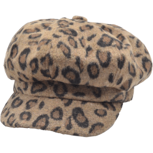 Womens Leopard Newsboy Cap