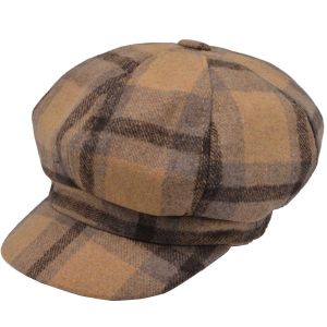 Womens Checkered Newsboy Cap