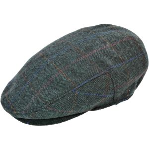 Kids Green Checked Flat Cap