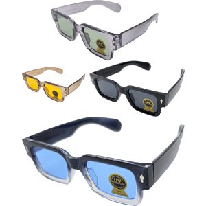 Chunky Geometric Rectangle Sunglasses (12Pcs)