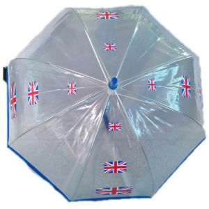 Union Jack Clear Dome Birdcage Umbrella (24pcs)