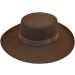 Womens Wide Brim Wool Felt Flat Top Hat
