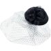Black Feather & Net Fascinator Set (6Pcs)