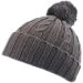 Knitted Beanie With Pompom - Grey