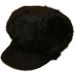 Womens Angora Newsboy Cap - Black