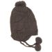 Knitted Wool Trapper Hat - Dark Grey