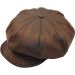 Genuine Sheep Skin Leather Newsboy Cap - Brown