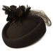 Womens Wool Felt Veiled Pillbox Hat
