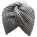 Thick Knitted Turban Hat - Grey