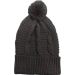 Knitted Beanie With Pompom - Black