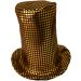 Fancy Dress Tall Spotted Top Hat - Gold