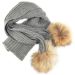 Woolly Scarf With Real Fur Pompom