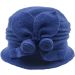 Womens Wool Vintage Cloche Hat - Navy Blue