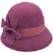 Womens Wool Felt Vintage Cloche Hat - Mix Red