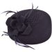 Womens Wool Felt Vintage Cloche Hat - Black