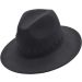 Womens Wide Brim Wool Felt Fedora Hat