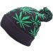 Marijuana Leaf Beanie With Pompom