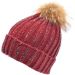 Real Fur Pompom Beanie With Cultured Diamonds