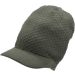 Large Knitted Peaked Rasta Hat - Olive Green