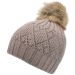 Faux Fur Pompom Beanie - Beige
