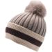 Real Fur Pompom Beanie 