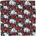 Skull And Rose Patterned Bandana (12pcs)