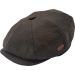 Classic Brown Faux Leather Newsboy Cap