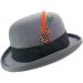 Classic Grey Bowler Hat with Black Ribbon