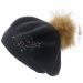 Flower Patterned Pompom Beret