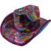 Rainbow Disco Mirror Cowboy Hat