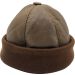 Leather Docker Hat with Rolled Cuff & Lining 