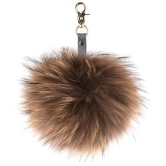 Faux Fur Pompom Keyring (12Pcs)