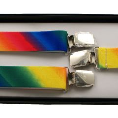 25mm Thin Adjustable Rainbow Braces / Suspenders - Boxed