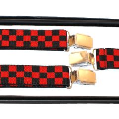 25mm Thin Adjustable Checkered Braces / Suspenders - Boxed
