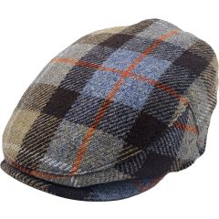 100% Wool Checked Flat Cap