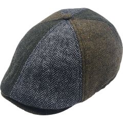 Herringbone Patchwork 6-Panel Flat Cap